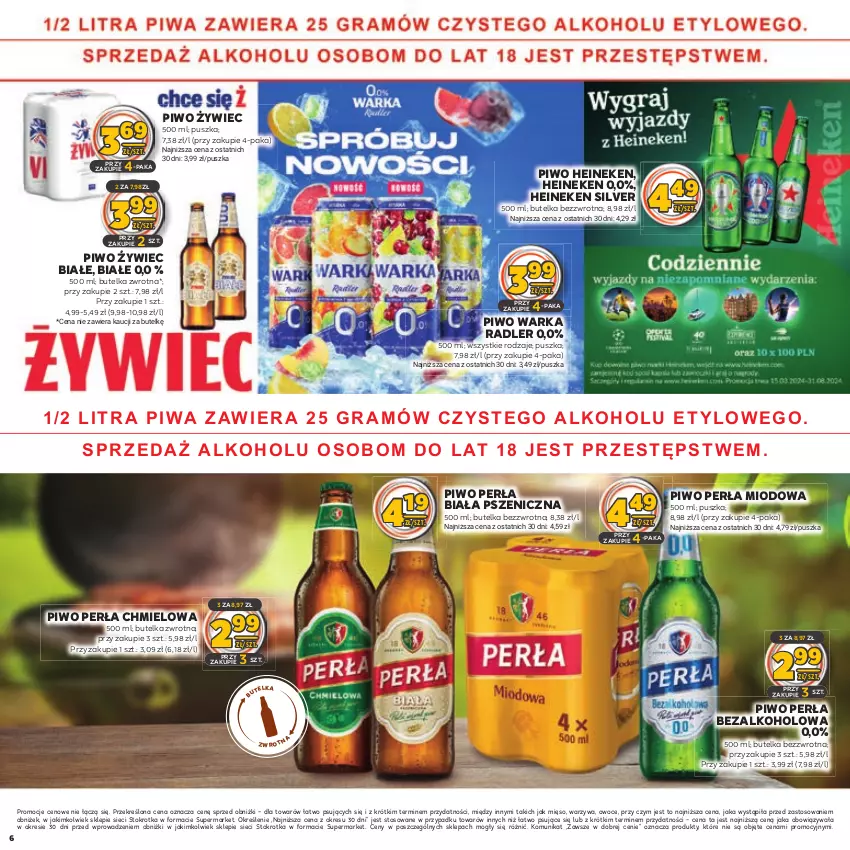 Gazetka promocyjna Stokrotka - Katalog Grill - ważna 09.05.2023 do 22.05.2024 - strona 6 - produkty: Heineken, Mięso, Owoce, Perła, Piwo, Radler, Warka, Warzywa