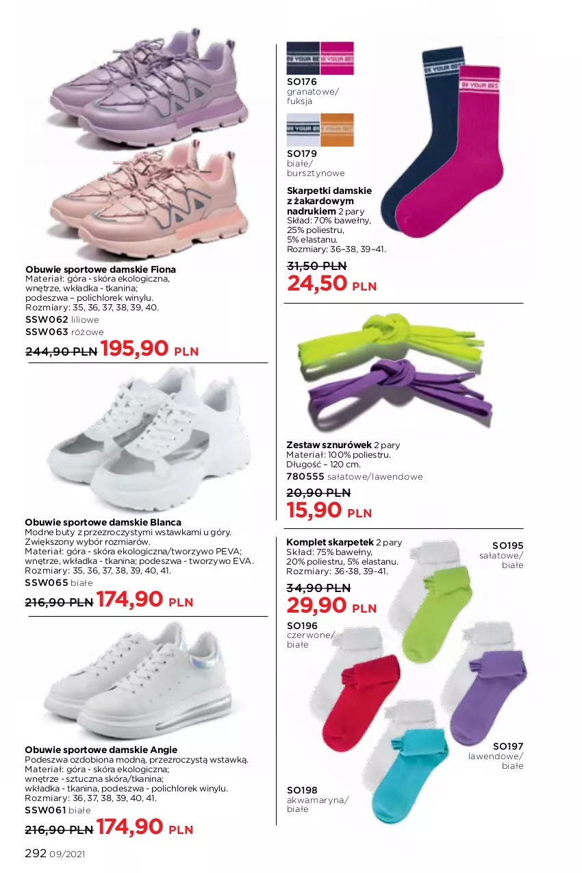 Gazetka promocyjna Faberlic - Gazetka - ważna 14.06 do 04.07.2021 - strona 292 - produkty: Bursztyn, Buty, Gra, Granat, Karp, Obuwie, Por, Sałat, Skarpetki, Sport