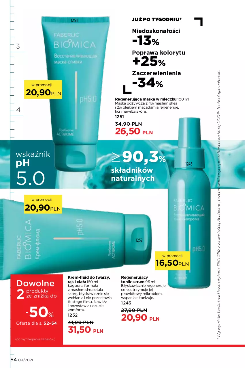 Gazetka promocyjna Faberlic - Gazetka - ważna 14.06 do 04.07.2021 - strona 54 - produkty: Maska, Naturell, Olej, Regenerująca maska, Rum, Ser, Serum, Tonik