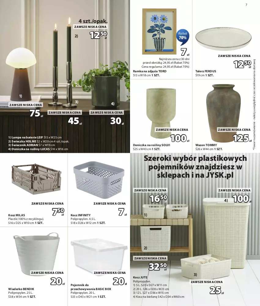 Gazetka promocyjna Jysk - Oferta tygodnia - ważna 01.07 do 19.07.2026 - strona 8 - produkty: Doniczka na rośliny, Kosz, Kosz na bieliznę, Lampa, Pojemnik, Pojemnik do przechowywania, Ramka, Talerz, Wazon