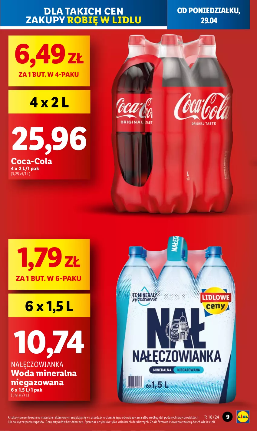 Gazetka promocyjna Lidl - GAZETKA - ważna 29.04 do 30.04.2024 - strona 11 - produkty: Coca-Cola, Nałęczowianka, Woda, Woda mineralna