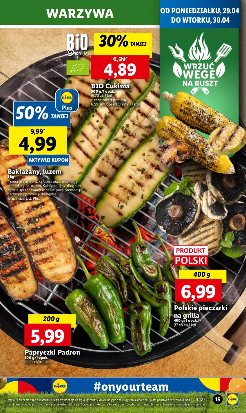 Gazetka promocyjna Lidl - GAZETKA - ważna 29.04 do 30.04.2024 - strona 17 - produkty: Gra, Grill, Olej, Piec, Warzywa