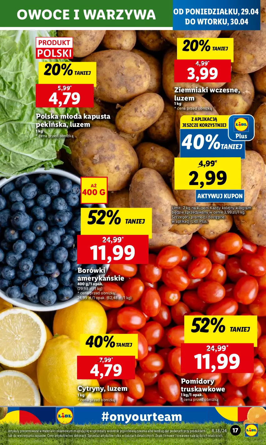Gazetka promocyjna Lidl - GAZETKA - ważna 29.04 do 30.04.2024 - strona 19 - produkty: Cytryny, Gra, Olej, Owoce, Pomidory, Warzywa, Ziemniaki