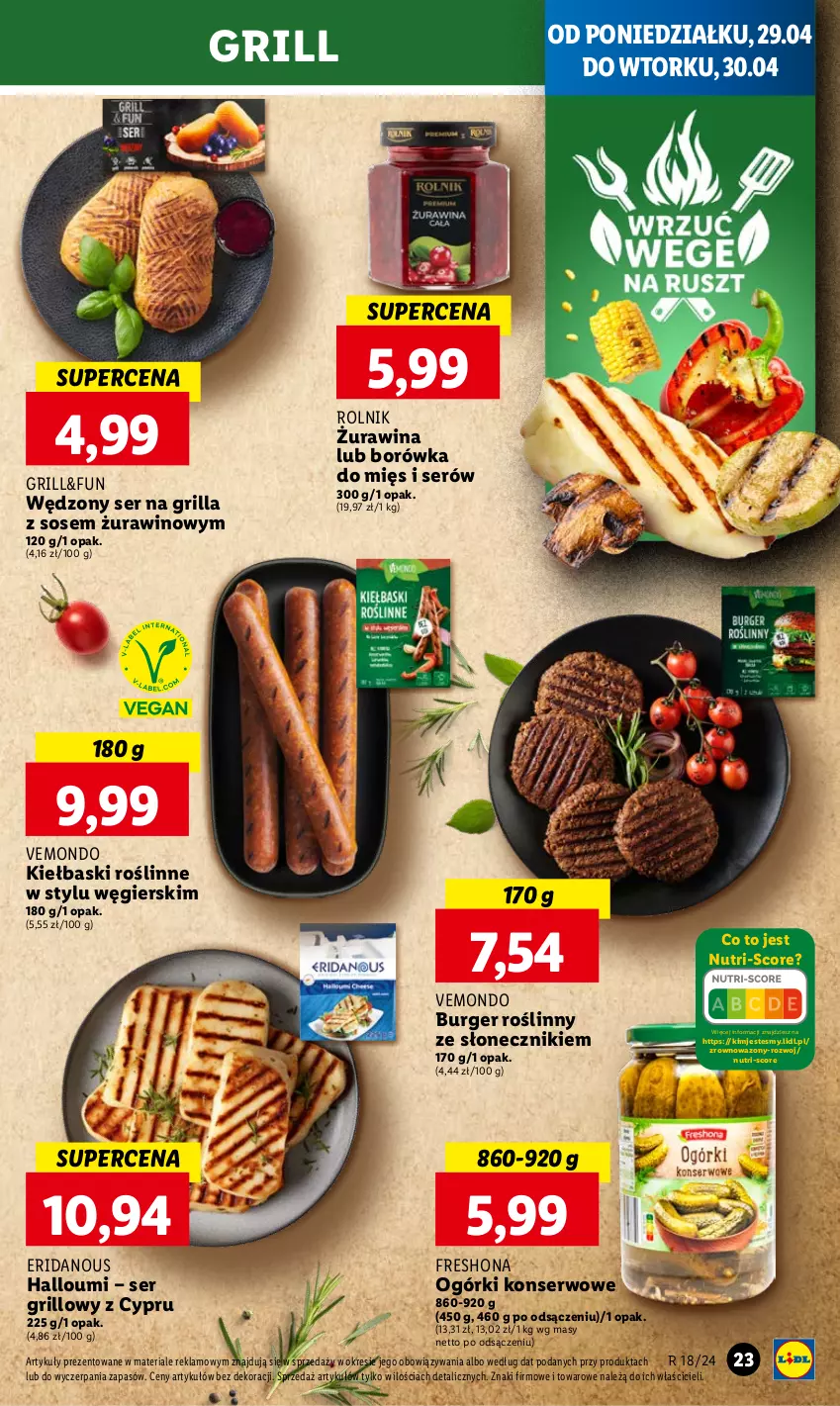 Gazetka promocyjna Lidl - GAZETKA - ważna 29.04 do 30.04.2024 - strona 27 - produkty: Borówka, Burger, Grill, Ogórki konserwowe, Rolnik, Ser, Sos, Wazon, Wino