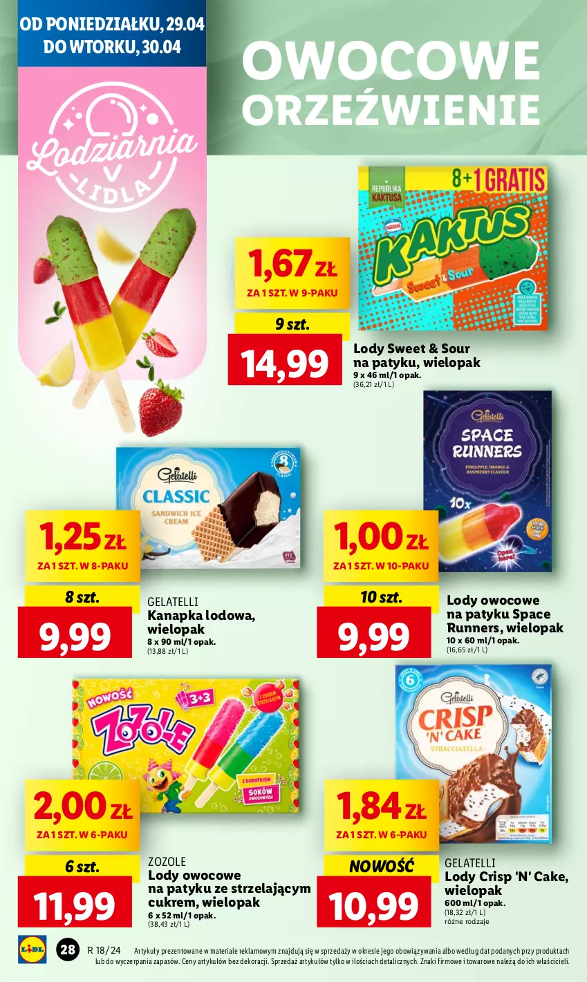 Gazetka promocyjna Lidl - GAZETKA - ważna 29.04 do 30.04.2024 - strona 32 - produkty: Lody