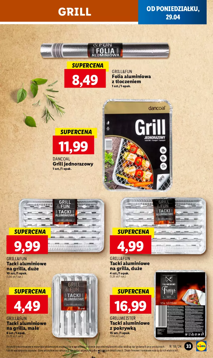 Gazetka promocyjna Lidl - GAZETKA - ważna 29.04 do 30.04.2024 - strona 39 - produkty: Folia aluminiowa, Grill