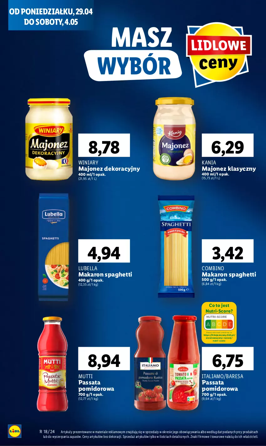 Gazetka promocyjna Lidl - GAZETKA - ważna 29.04 do 30.04.2024 - strona 60 - produkty: Bell, Bella, Lubella, Majonez, Makaron, Spaghetti, Wazon, Winiary