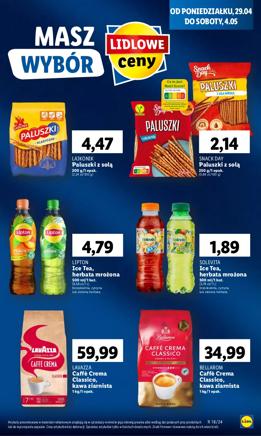 Gazetka promocyjna Lidl - GAZETKA - ważna 29.04 do 30.04.2024 - strona 61 - produkty: Bell, Bella, Herbata, Ice tea, Kawa, Kawa ziarnista, Lajkonik, Lavazza, Lipton, Wazon