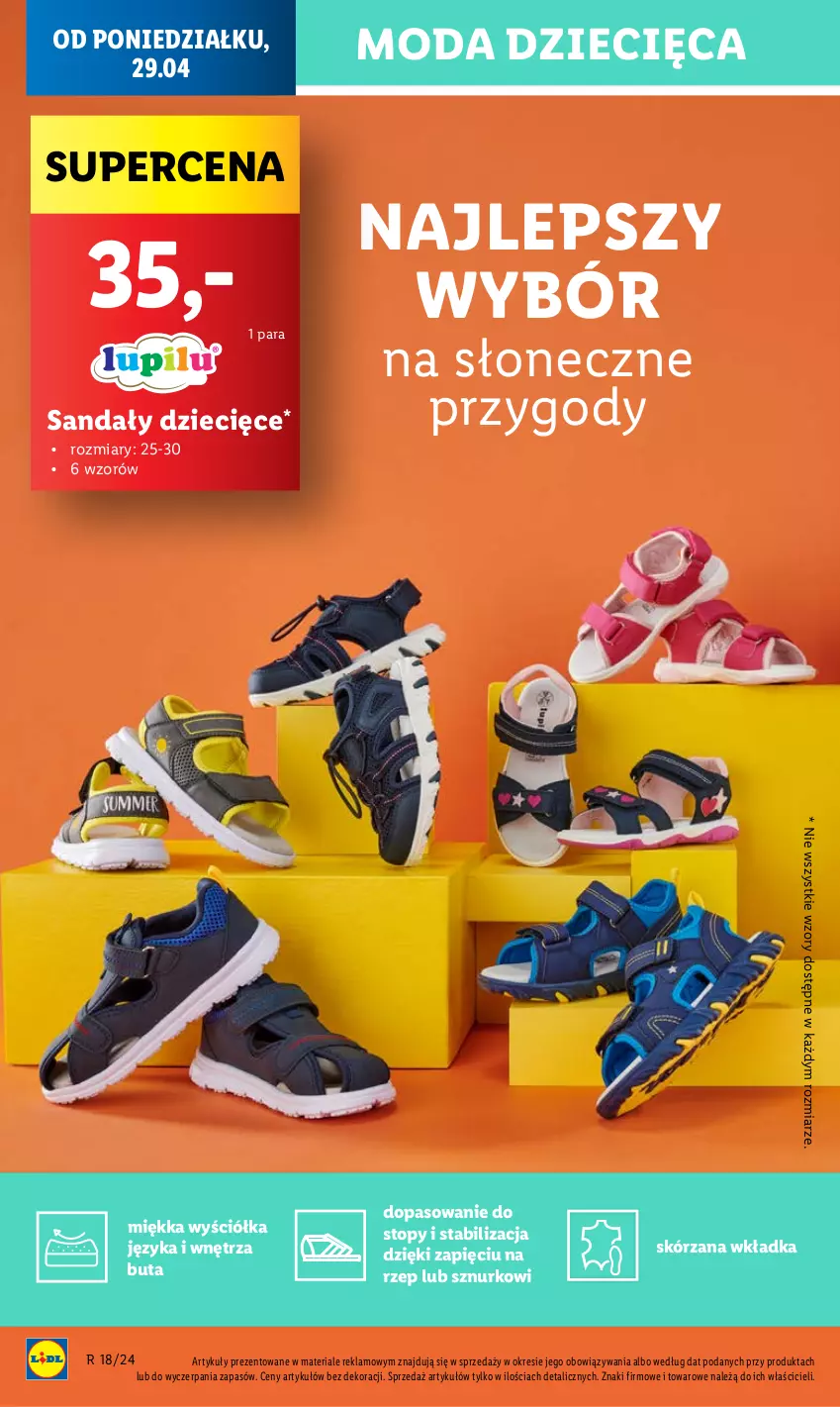 Gazetka promocyjna Lidl - GAZETKA - ważna 29.04 do 30.04.2024 - strona 68 - produkty: Dzieci, Moda, Sandał, Top