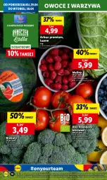 Gazetka promocyjna Lidl - GAZETKA - Gazetka - ważna od 30.04 do 30.04.2024 - strona 18 - produkty: Warzywa, Ser, Maliny, Owoce, Chleb, Brokuły, Arbuz, Pomidory