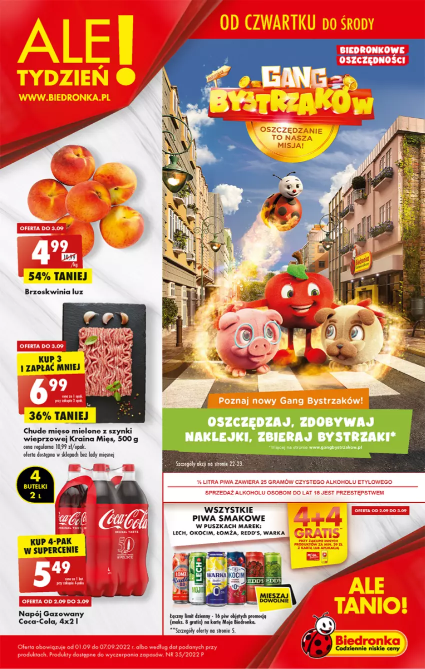 Gazetka promocyjna Biedronka - W tym tygodniu - ważna 01.09 do 07.09.2022 - strona 1 - produkty: Coca-Cola, Gra, Koc, Napój, Napój gazowany, Okocim, Piwa, Redd's, Warka