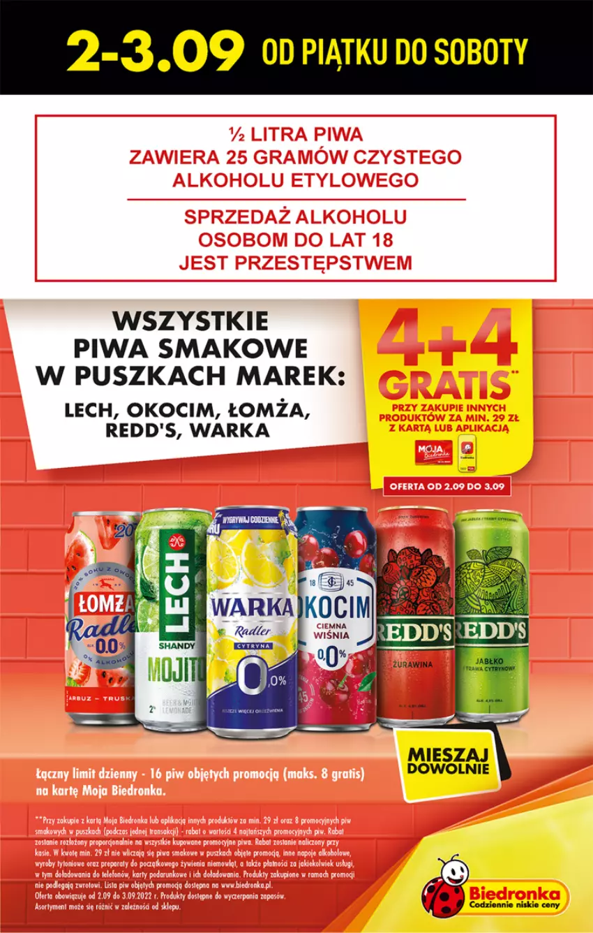 Gazetka promocyjna Biedronka - W tym tygodniu - ważna 01.09 do 07.09.2022 - strona 5 - produkty: Koc, Okocim, Piwa, Redd's, Warka