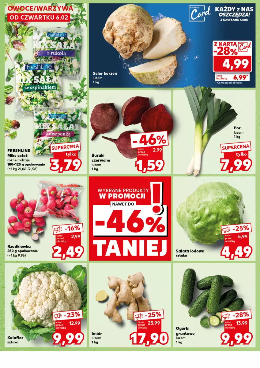 Gazetka promocyjna Kaufland - Mocny Start - ważna 10.02 do 12.02.2025 - strona 18 - produkty: Buraki, Grunt, Imbir, Rzodkiewka, Sałat, Sałata lodowa, Seler korzeń