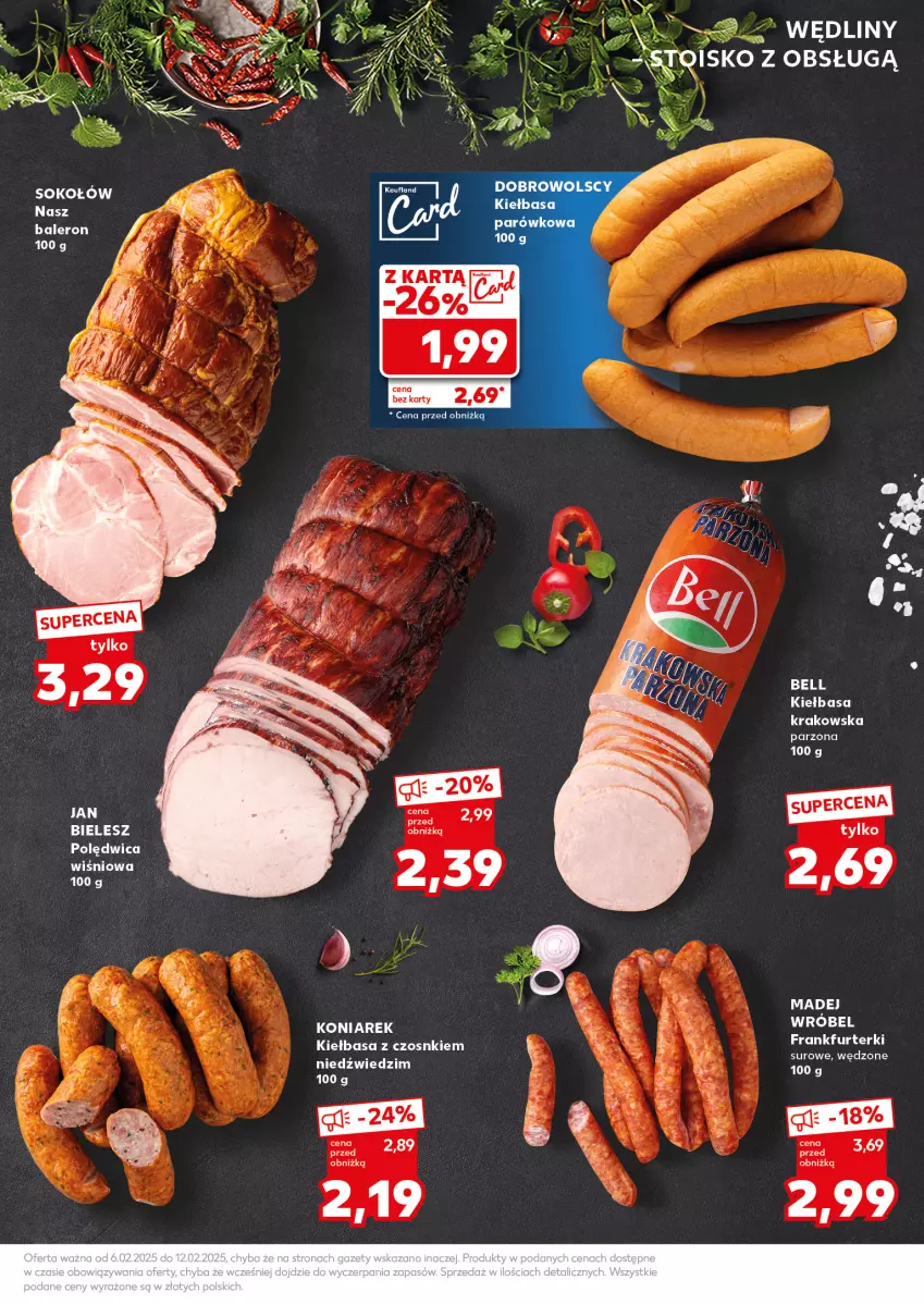 Gazetka promocyjna Kaufland - Mocny Start - ważna 10.02 do 12.02.2025 - strona 23 - produkty: Bell, Fa, Frankfurterki, Kiełbasa, Kiełbasa krakowska, Sok, Sokołów