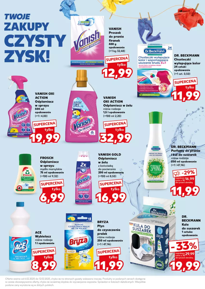 Gazetka promocyjna Kaufland - Mocny Start - ważna 10.02 do 12.02.2025 - strona 31 - produkty: Bryza, Chusteczki, Fa, Frosch, Mars, Mydło, Odplamiacz, Perfum, Pralki, Proszek do prania, Vanish, Vanish Gold