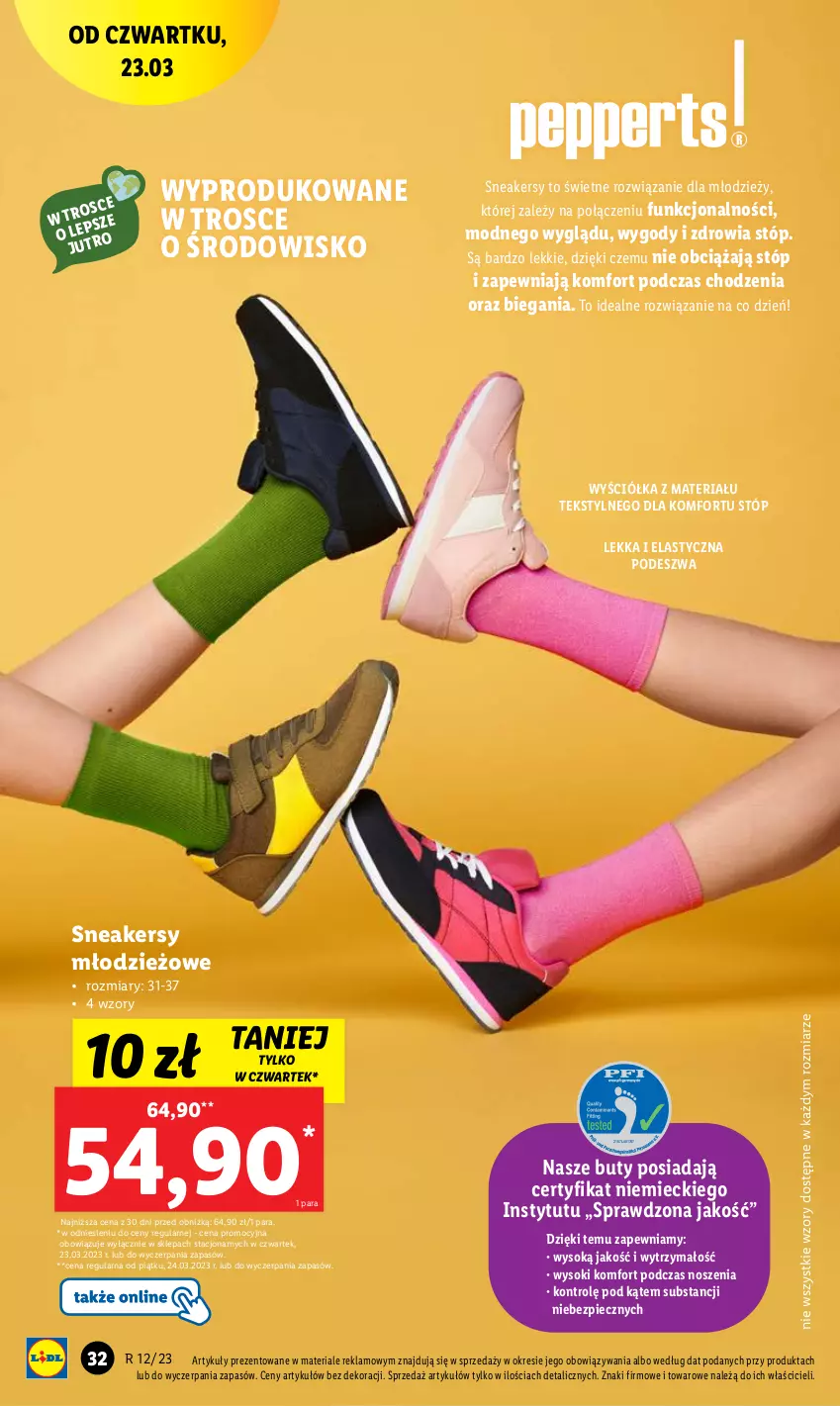 Gazetka promocyjna Lidl - GAZETKA - ważna 20.03 do 25.03.2023 - strona 32 - produkty: Buty, Piec, Sneakersy, Sok