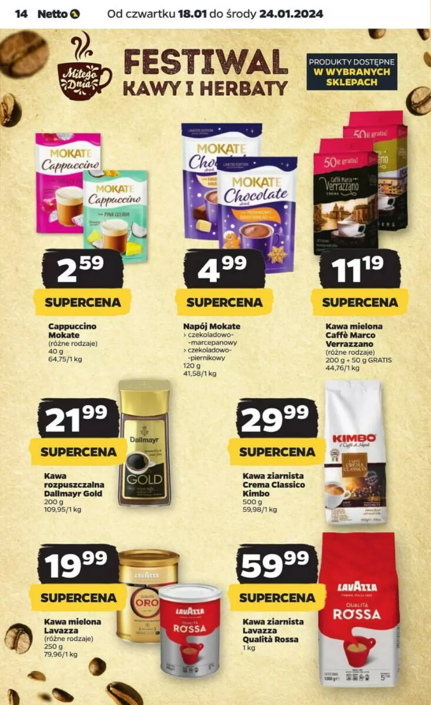 Gazetka promocyjna Netto - ważna 18.01 do 24.01.2024 - strona 6 - produkty: Cappuccino, Dallmayr, Fa, Gra, Kawa, Kawa mielona, Kawa ziarnista, Lavazza, Napój, Piernik