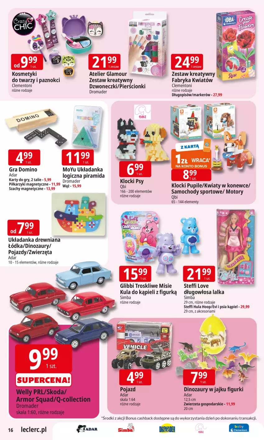 Gazetka promocyjna E Leclerc - ważna 02.09 do 13.09.2025 - strona 15 - produkty: Dinozaur, Długopis, Fa, Gra, Gry, Hoop, Klocki, Kula do kąpieli, Lalka, Marker, Piłkarzyki, Pojazd, Por, Sport, Squad, Szachy, Tran, Układanka, Zwierzęta