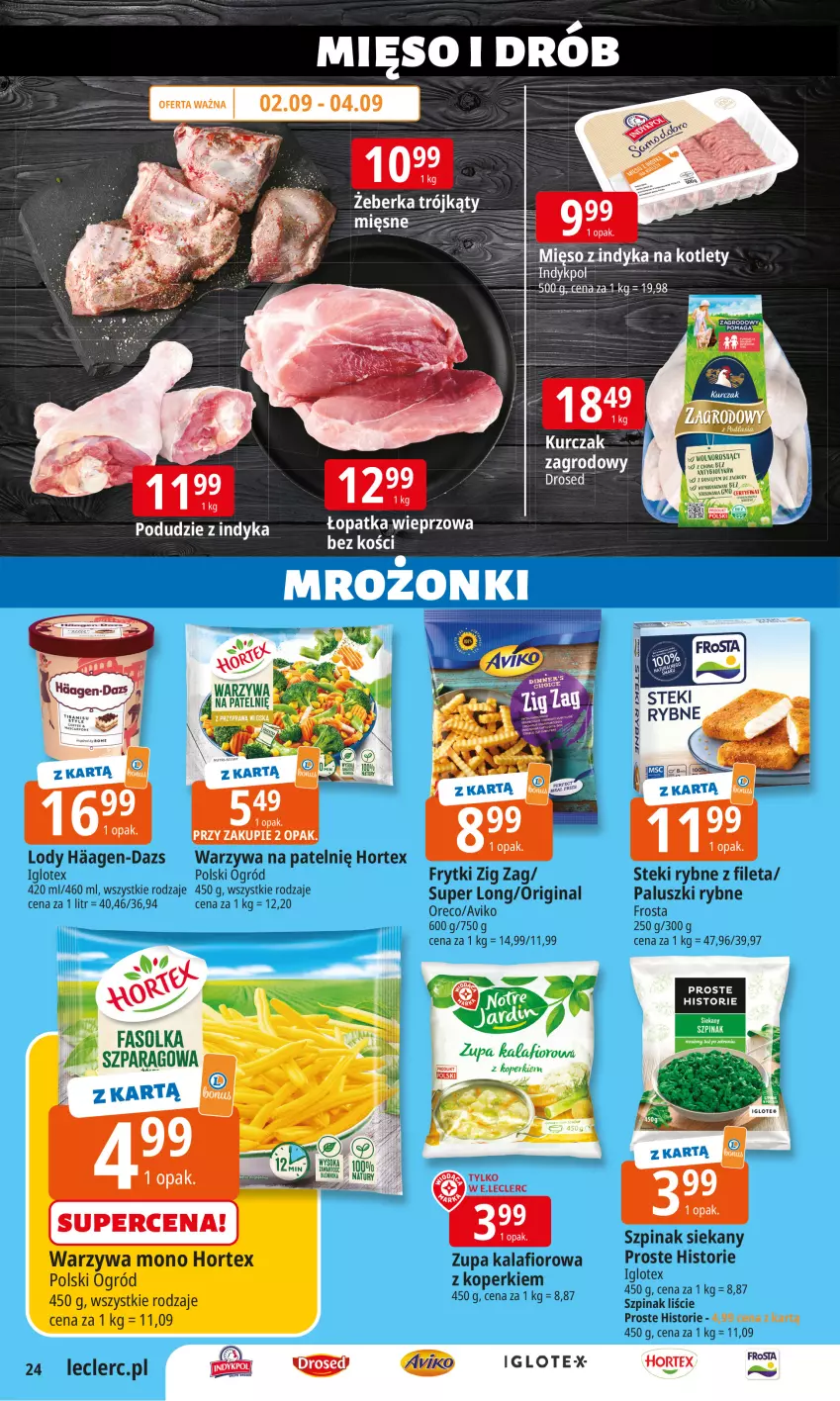 Gazetka promocyjna E Leclerc - ważna 02.09 do 13.09.2025 - strona 23 - produkty: Fa, Hortex, Kurczak, Ogród, Szpinak, Warzywa