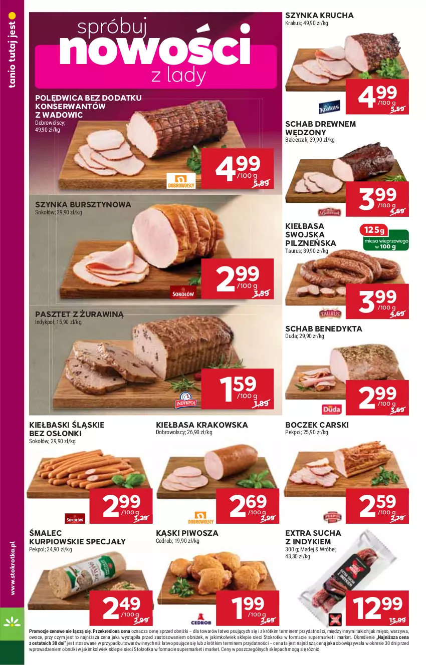 Gazetka promocyjna Stokrotka - Supermarket - ważna 30.10 do 05.11.2025 - strona 14 - produkty: Boczek, Bursztyn, Cars, Duda, Kiełbasa, Kiełbasa krakowska, Kiełbaski śląskie, Krakus, Mięso, Owoce, Pasztet, Pekpol, Piwo, Polędwica, Schab Benedykta, Ser, Sok, Sokołów, Szynka, Warzywa