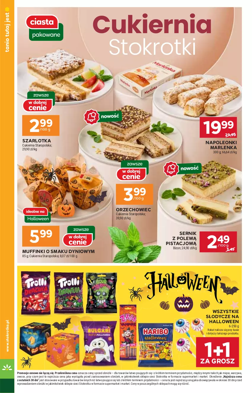 Gazetka promocyjna Stokrotka - Supermarket - ważna 30.10 do 05.11.2025 - strona 20 - produkty: Cukier, Leon, Mięso, Muffinki, Oleo, Owoce, Ser, Szarlotka, Warzywa