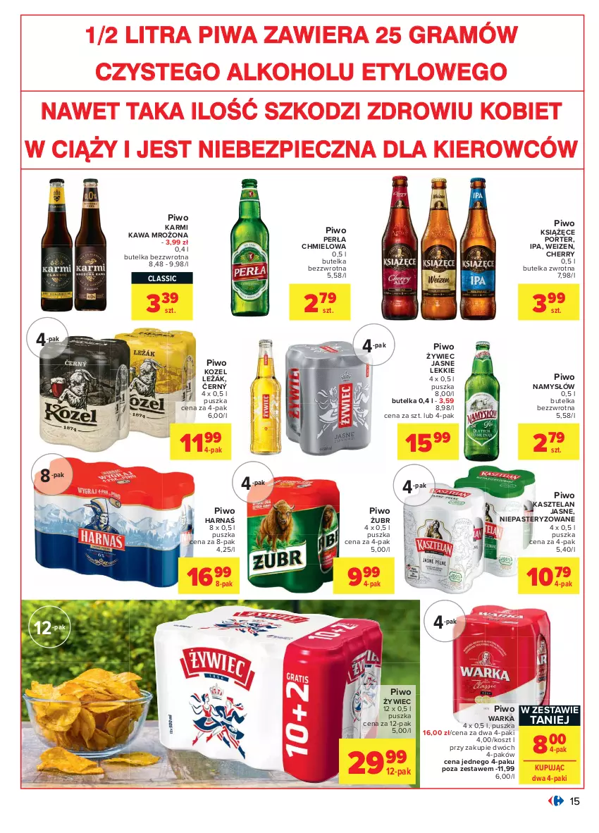 Gazetka promocyjna Carrefour - Gazetka Carrefour - ważna 12.07 do 24.07.2021 - strona 15 - produkty: Gra, Harnaś, Karmi, Kasztelan, Kawa, Kosz, Kozel, Książęce, Namysłów, Perła, Piec, Piwa, Piwo, Por, Warka