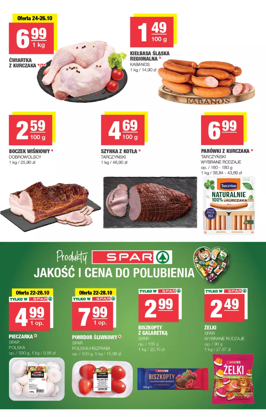 Gazetka promocyjna Spar - Spar-Mini - ważna 19.10 do 29.10.2025 - strona 3 - produkty: Biszkopty, Boczek, Gala, Kabanos, Kiełbasa, Kiełbasa śląska, Kurczak, Parówki, Szynka, Tarczyński