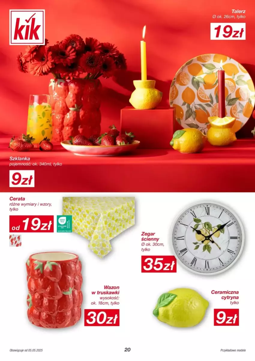 Gazetka promocyjna Kik - ważna 05.05.2025 do 18.04.2026 - strona 13 - produkty: Sok, Truskawki, Wazon, Zegar