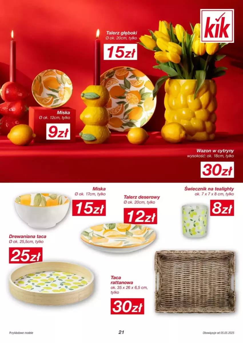 Gazetka promocyjna Kik - ważna 05.05.2025 do 18.04.2026 - strona 14 - produkty: Deser, Miska, Ser, Sok, Taca, Talerz, Talerz deserowy