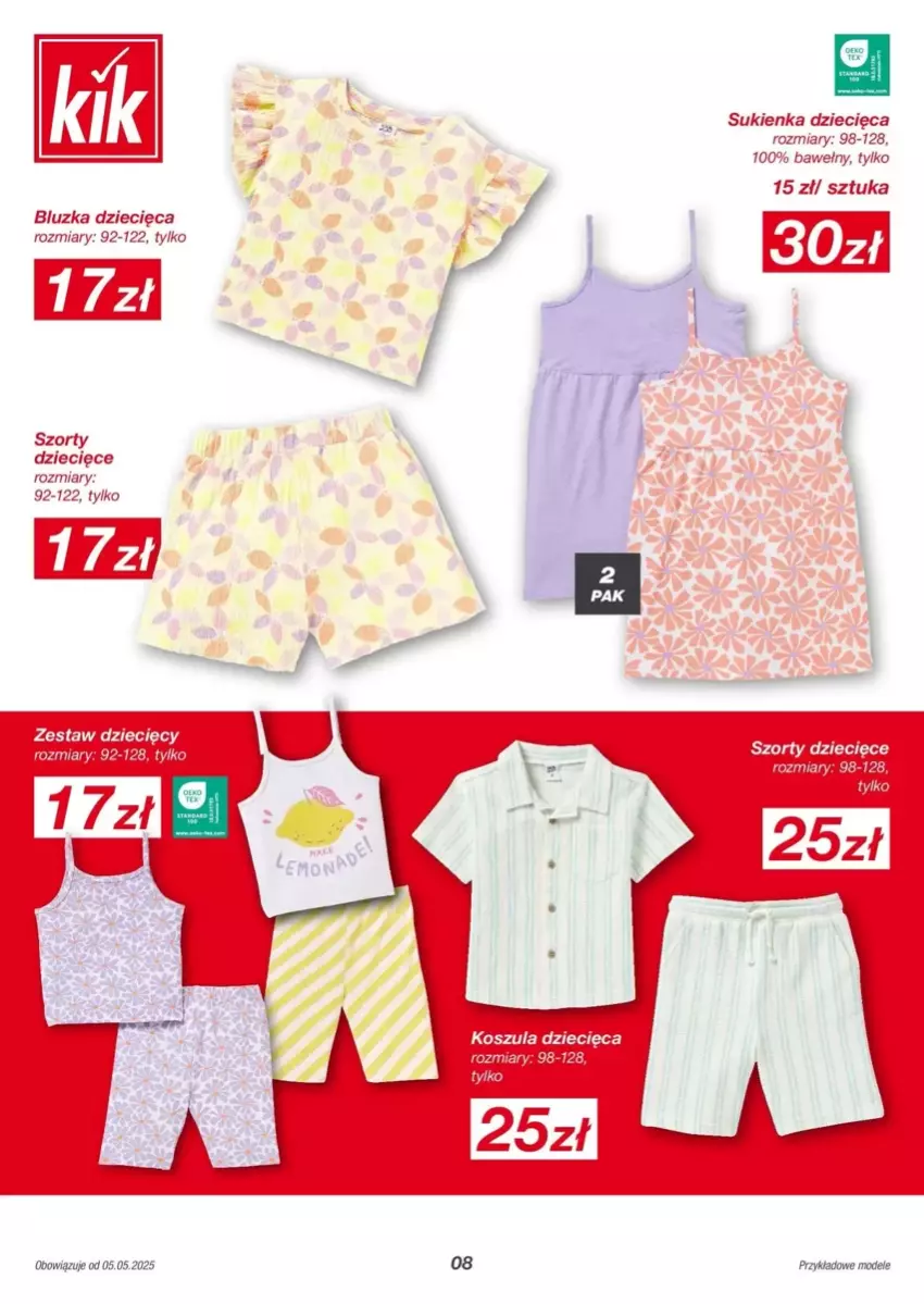 Gazetka promocyjna Kik - ważna 05.05.2025 do 18.04.2026 - strona 21 - produkty: Dzieci, Kosz, Koszula, Sukienka, Szorty