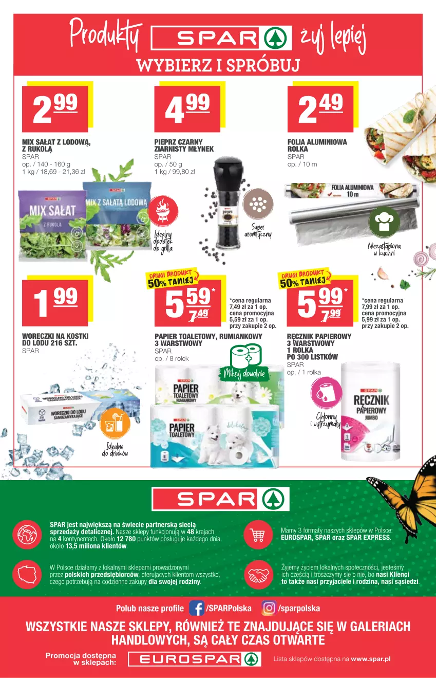 Gazetka promocyjna Spar - Spar - ważna 28.04 do 04.05.2021 - strona 8 - produkty: Folia aluminiowa, Lion, Młynek, O nas, Papier, Papier toaletowy, Pieprz, Ręcznik, Rum, Sałat