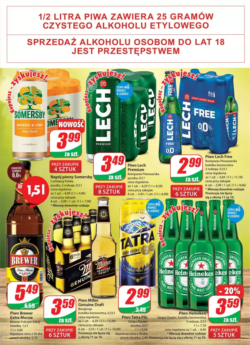 Gazetka promocyjna Dino - Gazetka 35 - ważna 29.08 do 06.09.2023 - strona 17 - produkty: Carlsberg, Heineken, Napój, Piwo, Somersby, Tatra