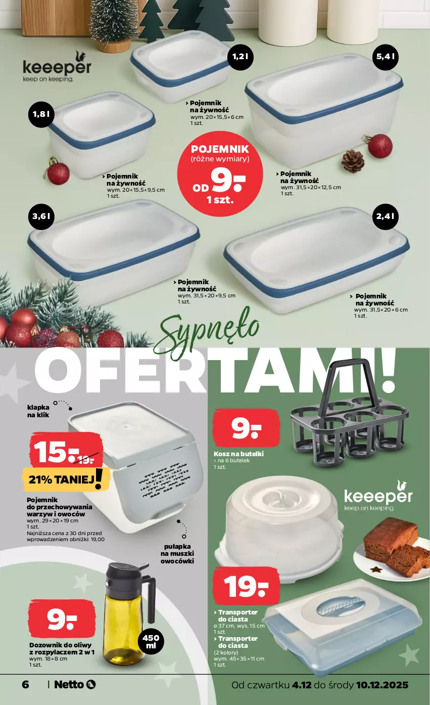 Gazetka promocyjna Netto - Od Czwartku Przemysłowa - ważna 04.12 do 10.12.2025 - strona 6 - produkty: Dozownik, Kosz, Mus, Pojemnik, Pojemnik do przechowywania, Por, Sport, Tran