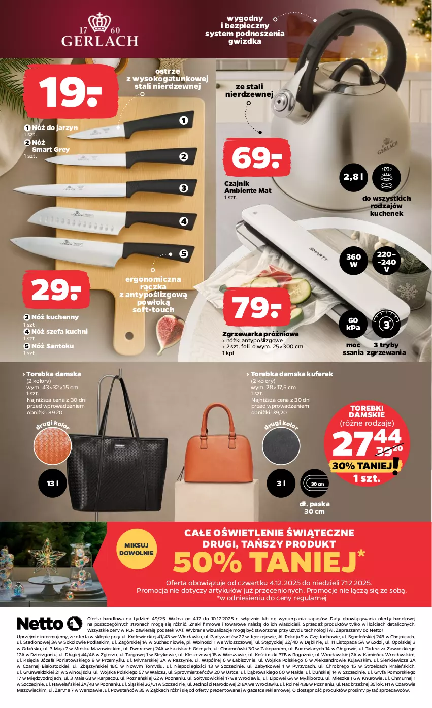 Gazetka promocyjna Netto - Od Czwartku Przemysłowa - ważna 04.12 do 10.12.2025 - strona 8 - produkty: Czajnik, Fa, Gry, Karp, Kujawski, Nóż szefa kuchni, Piec, Podlaski, Sok, Stock, Top, Warka, Wino
