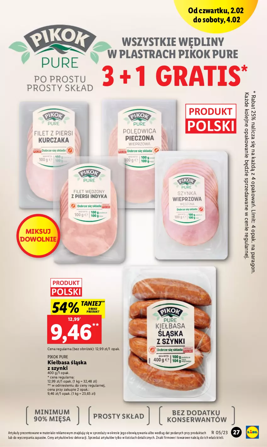 Gazetka promocyjna Lidl - GAZETKA - ważna 02.02 do 04.02.2023 - strona 27 - produkty: Gra, Kiełbasa, Kiełbasa śląska, Olej, PIKOK, Pur