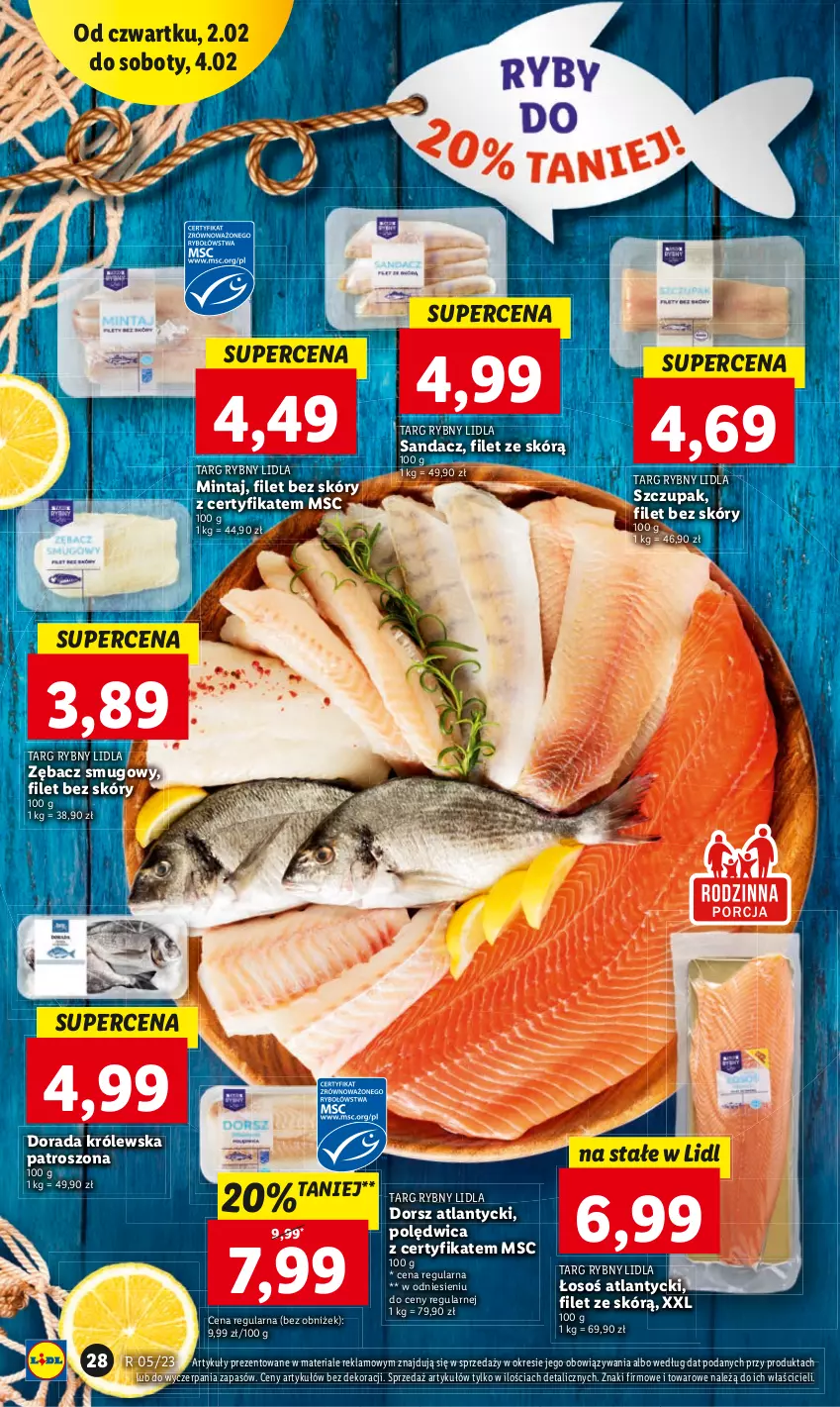 Gazetka promocyjna Lidl - GAZETKA - ważna 02.02 do 04.02.2023 - strona 28 - produkty: Dorsz, Mintaj, Polędwica, Sandacz, Zupa