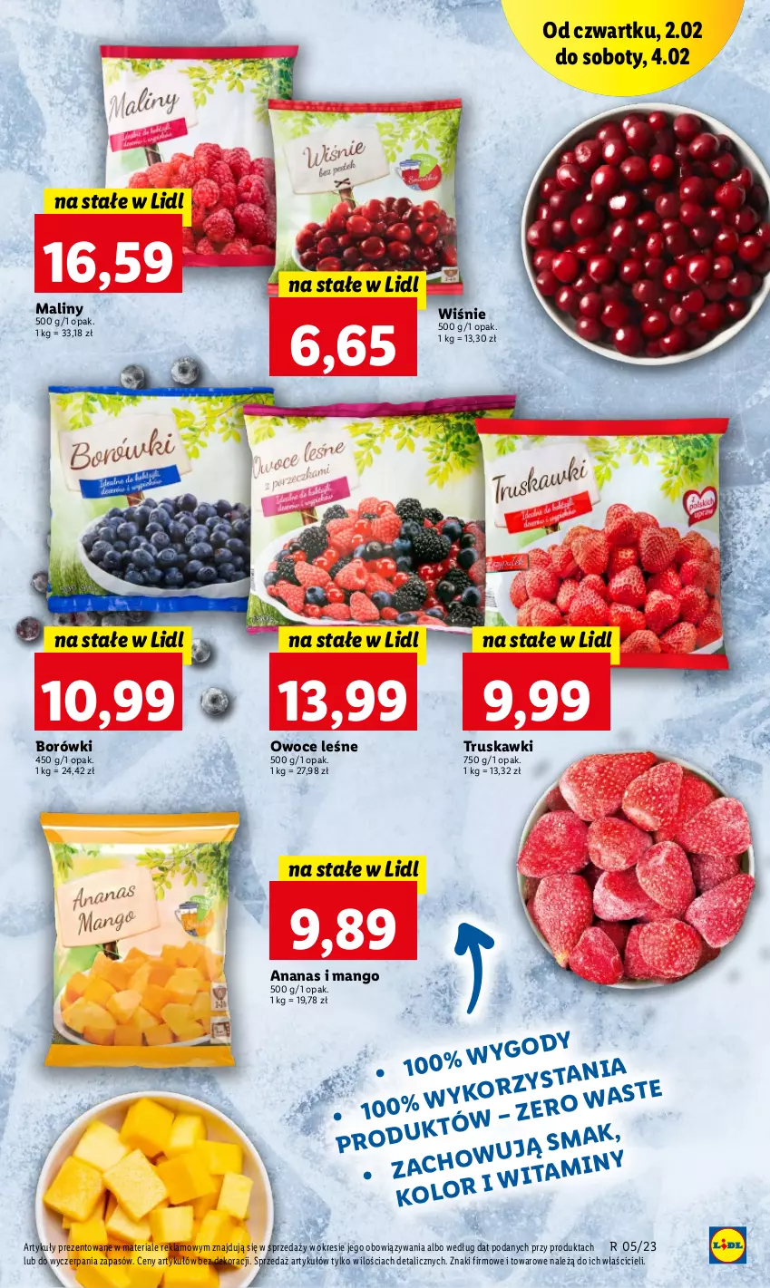 Gazetka promocyjna Lidl - GAZETKA - ważna 02.02 do 04.02.2023 - strona 41 - produkty: Ananas, Maliny, Mango, Owoce, Truskawki