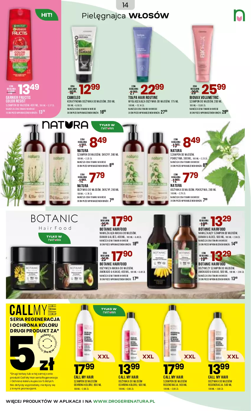 Gazetka promocyjna Drogerie Natura - Gazetka Drogerie Natura - ważna 06.05 do 17.05.2026 - strona 14 - produkty: Biovax, Eleo, Fructis, Garnier, Kakao, Maska, Maska do włosów, Odżywka, Ser, Szampon, Tołpa
