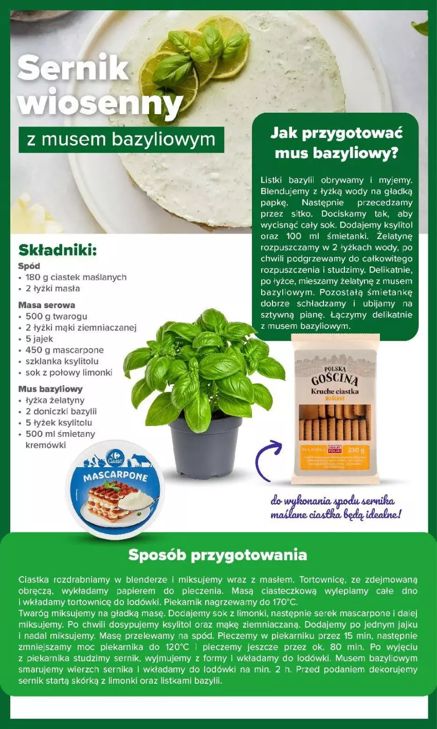 Gazetka promocyjna Carrefour - Gazetka Wielkanocne przepisy - ważna 07.03 do 06.04.2026 - strona 12 - produkty: Bazyl, Blender, Ciastka, Ksylitol, Mascarpone, Mus, Piec, Piekarnik, Ser, Serek, Sitko, Sok, Szklanka, Twaróg