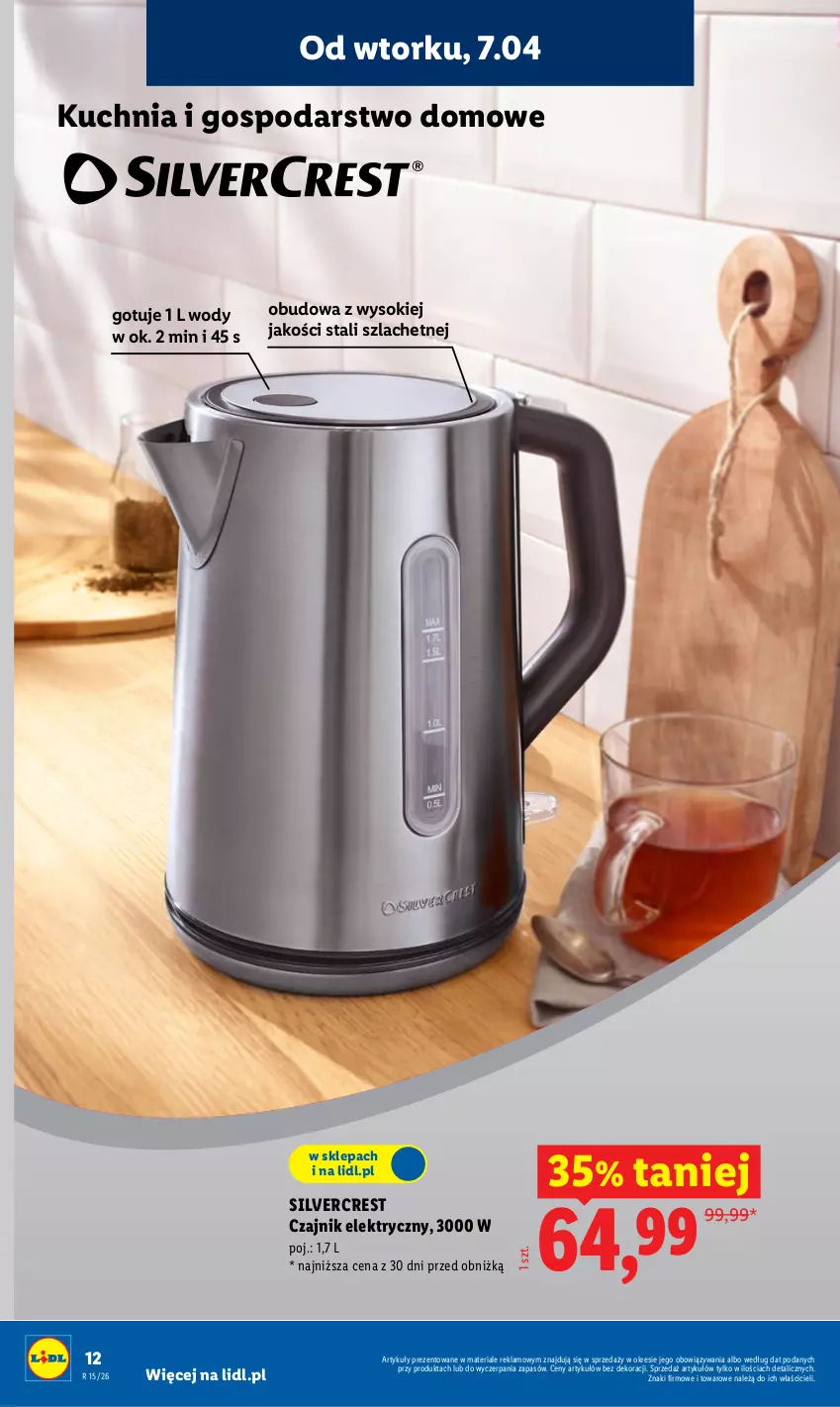 Gazetka promocyjna Lidl - Katalog ważny od 7.04 - ważna 07.04 do 11.04.2026 - strona 14 - produkty: Czajnik, Czajnik elektryczny, Kuchnia, Silvercrest, Sok