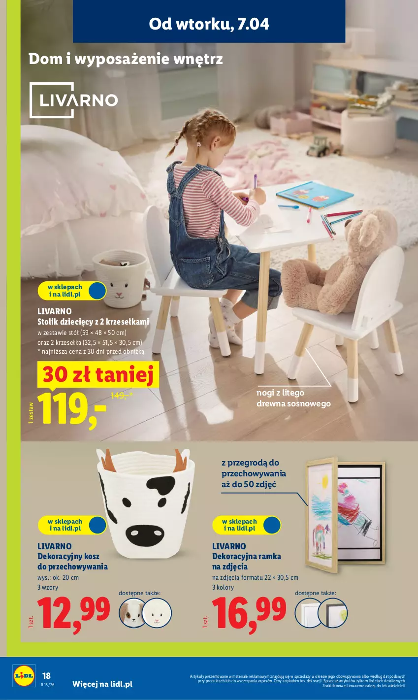 Gazetka promocyjna Lidl - Katalog ważny od 7.04 - ważna 07.04 do 11.04.2026 - strona 20 - produkty: Dzieci, Ivar, Kosz, Ramka, Sos, Stół, Stolik