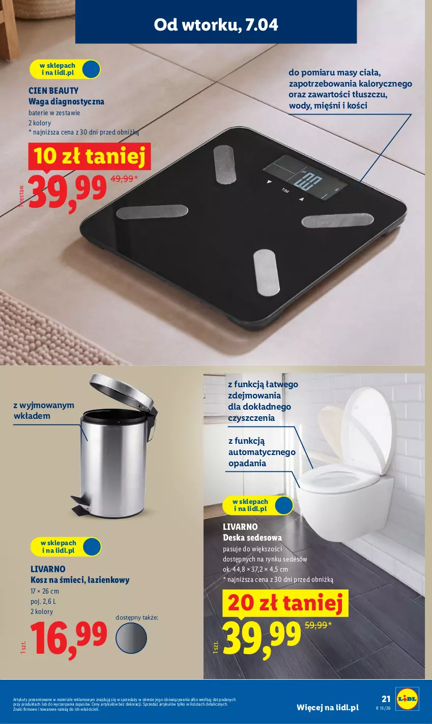 Gazetka promocyjna Lidl - Katalog ważny od 7.04 - ważna 07.04 do 11.04.2026 - strona 23 - produkty: Deska sedesowa, Ivar, Kosz, Waga