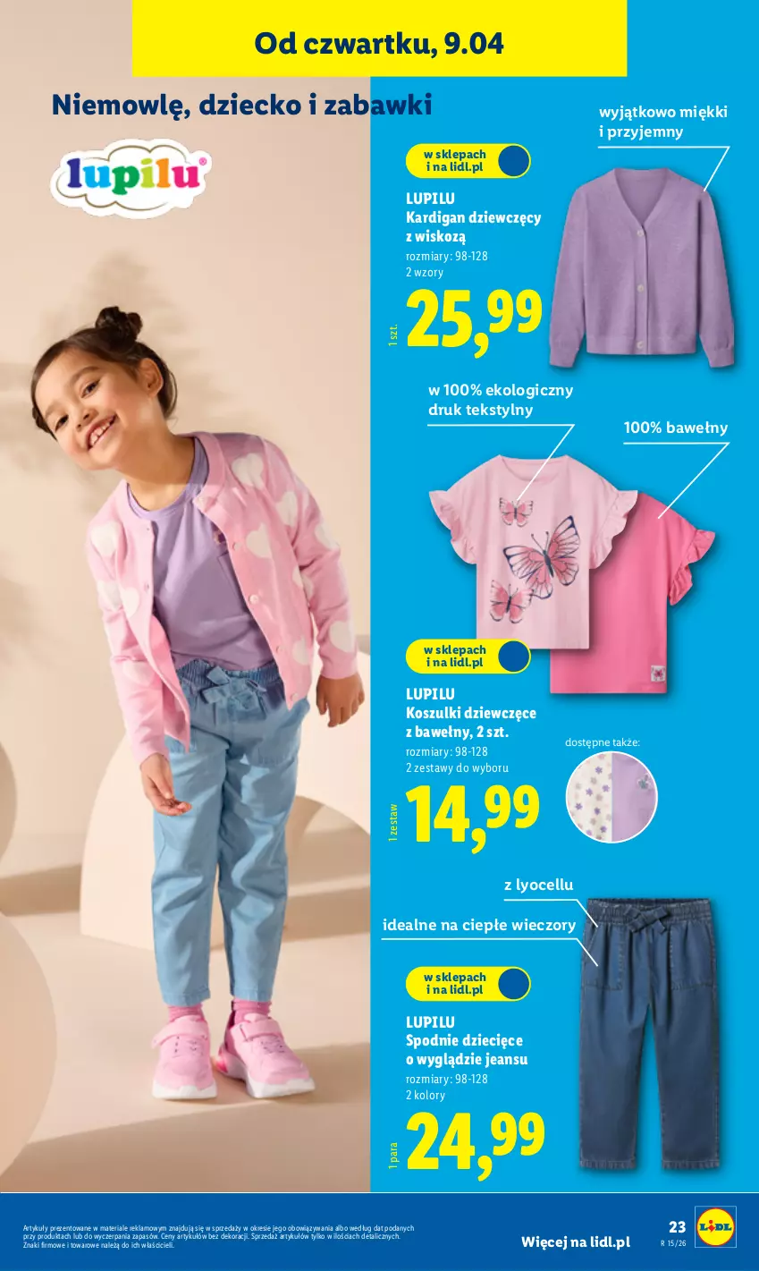 Gazetka promocyjna Lidl - Katalog ważny od 7.04 - ważna 07.04 do 11.04.2026 - strona 25 - produkty: Dzieci, Kardigan, Kosz, Spodnie