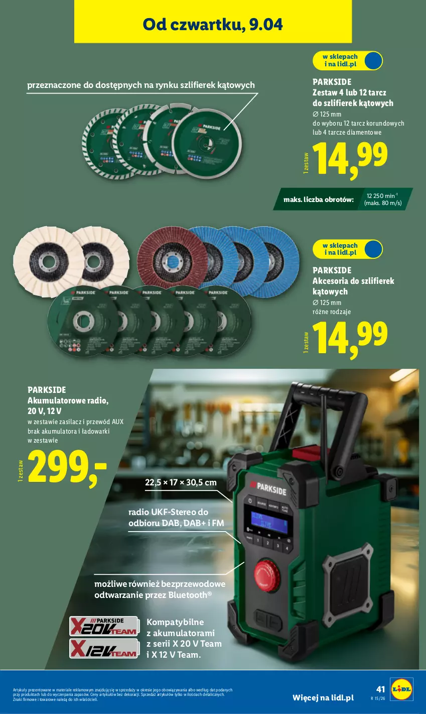 Gazetka promocyjna Lidl - Katalog ważny od 7.04 - ważna 07.04 do 11.04.2026 - strona 49 - produkty: Akumulator, Parkside, Przewód, Ser