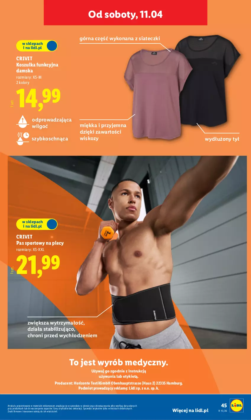 Gazetka promocyjna Lidl - Katalog ważny od 7.04 - ważna 07.04 do 11.04.2026 - strona 53 - produkty: Kosz, Koszulka, Koszulka funkcyjna, LG, Por, Sport