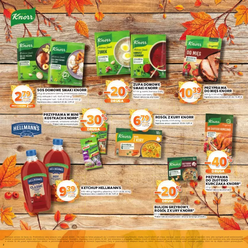 Gazetka promocyjna Stokrotka - Katalog Jesiennie Inspiracje! - ważna 16.10 do 29.10.2025 - strona 2 - produkty: Bulion, Czosnek, Hellmann’s, Ketchup, Knorr, Kurczak, Lion, Mięso, Owoce, Piec, Rosół, Sos, Warzywa, Zupa
