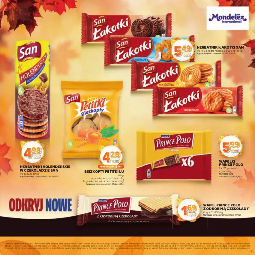 Gazetka promocyjna Stokrotka - Katalog Jesiennie Inspiracje! - ważna 16.10 do 29.10.2025 - strona 21 - produkty: Biszkopty, Herbatniki, Mięso, Owoce, Prince Polo, Warzywa