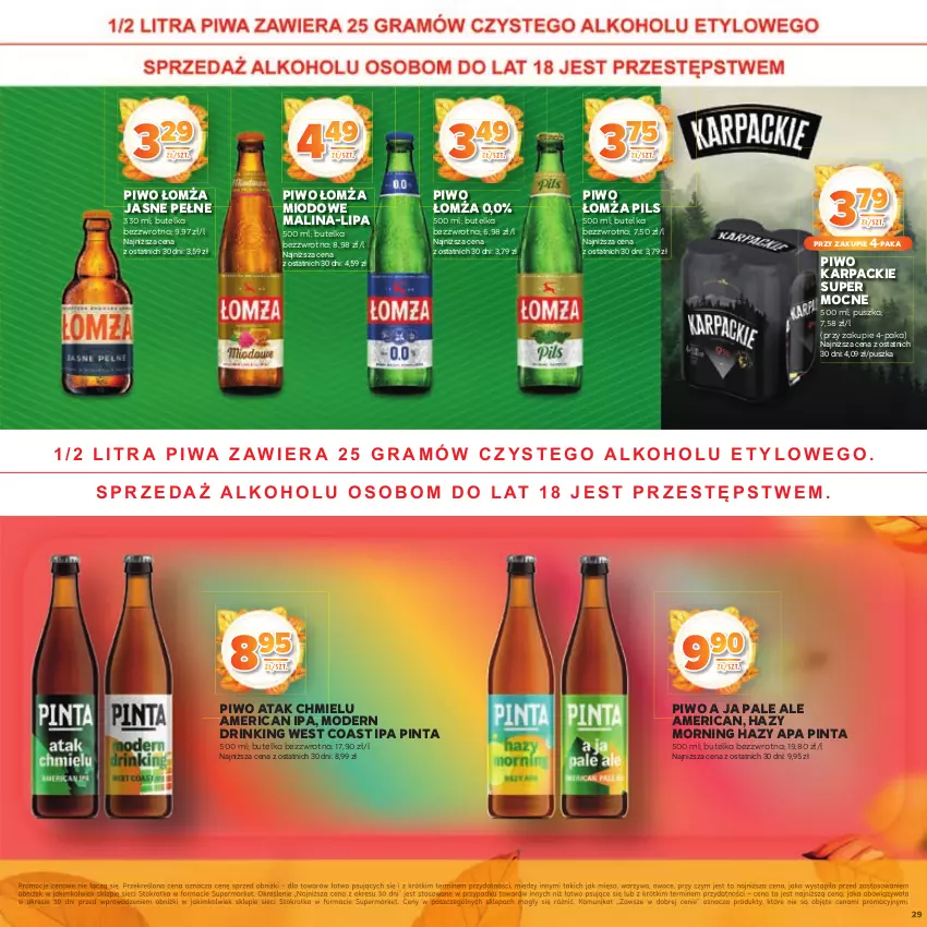 Gazetka promocyjna Stokrotka - Katalog Jesiennie Inspiracje! - ważna 16.10 do 29.10.2025 - strona 29 - produkty: Karp, Mięso, Owoce, Piwo, Warzywa