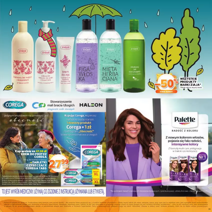 Gazetka promocyjna Stokrotka - Katalog Jesiennie Inspiracje! - ważna 16.10 do 29.10.2025 - strona 31 - produkty: Corega, Mięso, Owoce, Tablet, Warzywa, Ziaja