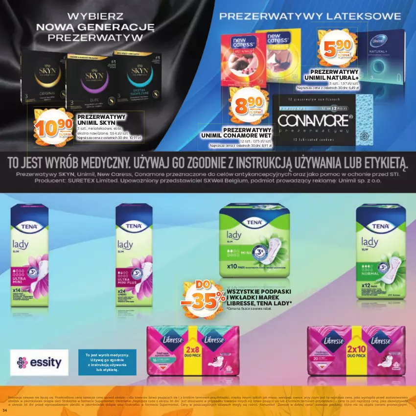 Gazetka promocyjna Stokrotka - Katalog Jesiennie Inspiracje! - ważna 16.10 do 29.10.2025 - strona 34 - produkty: Mięso, Owoce, Podpaski, Prezerwatyw, Skyn, Unimil, Warzywa, Wkładki